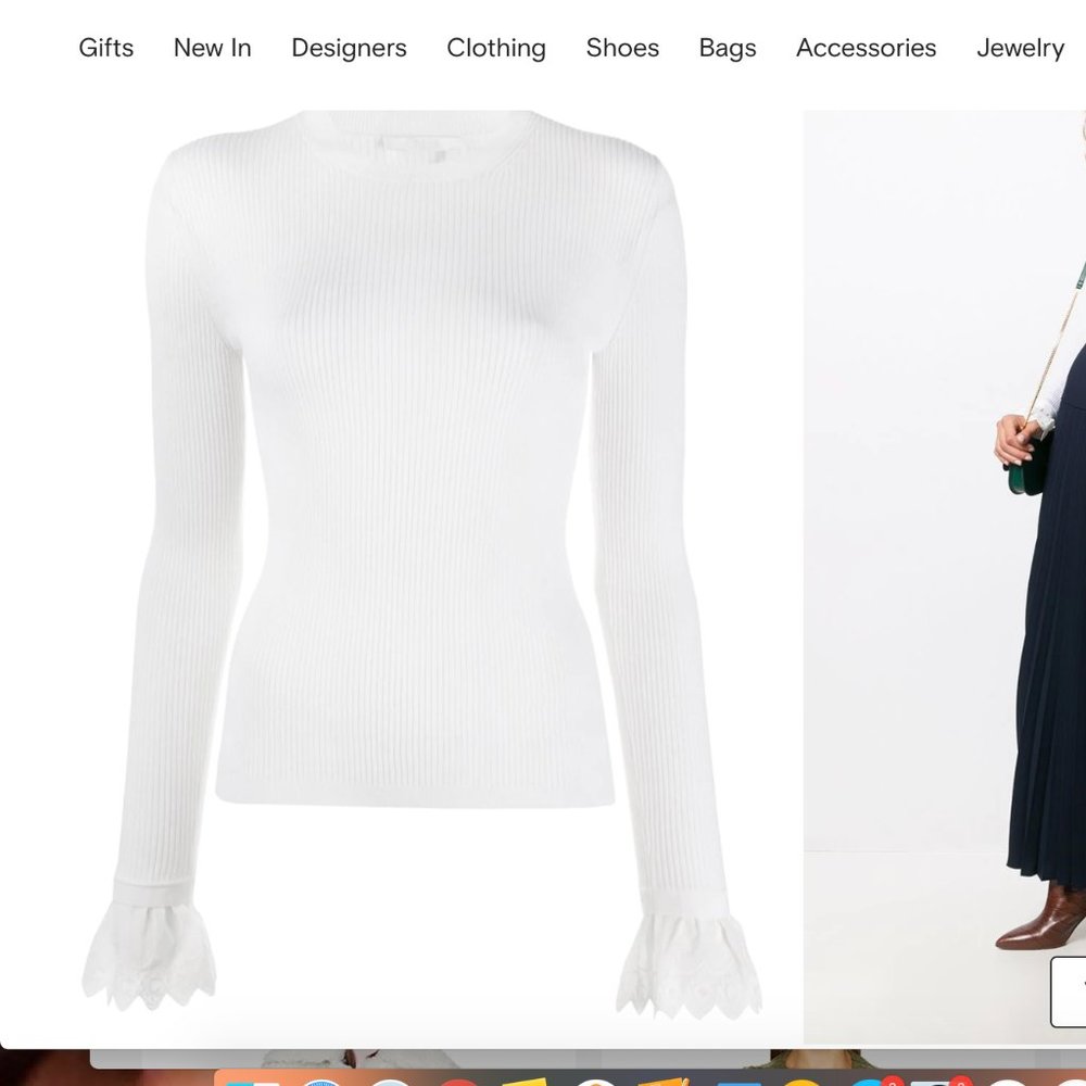 Chloe Lace Trim Ribbed Sweater